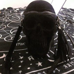 Killstar - G. Digger Skull Velvet Handbag